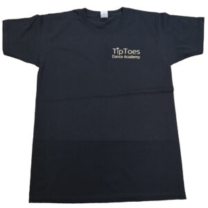 Tip Toes Dance Black vintage gold printed t-shirt